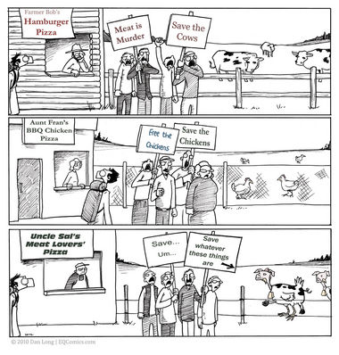 It's easier not knowing where your food comes from.