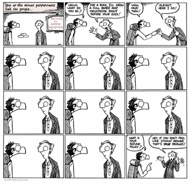 In retrospect, I think an instant beard would be disturbing enough that I'd prefer this outcome.